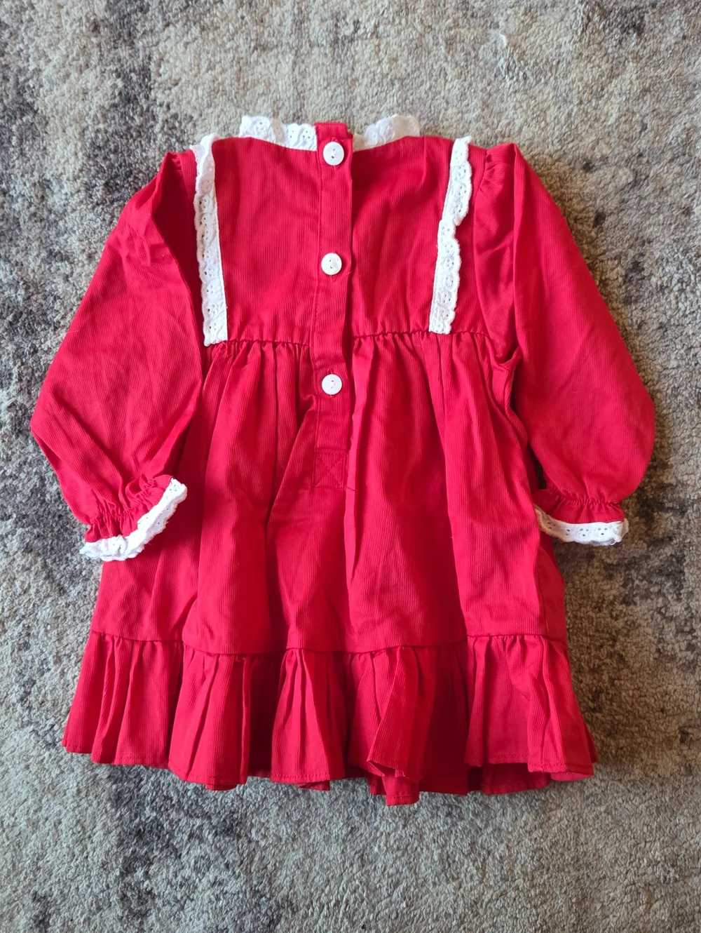 Cecil & Lou Red Dress Lace Detail Infant Size 3 Months 100% Cotton
